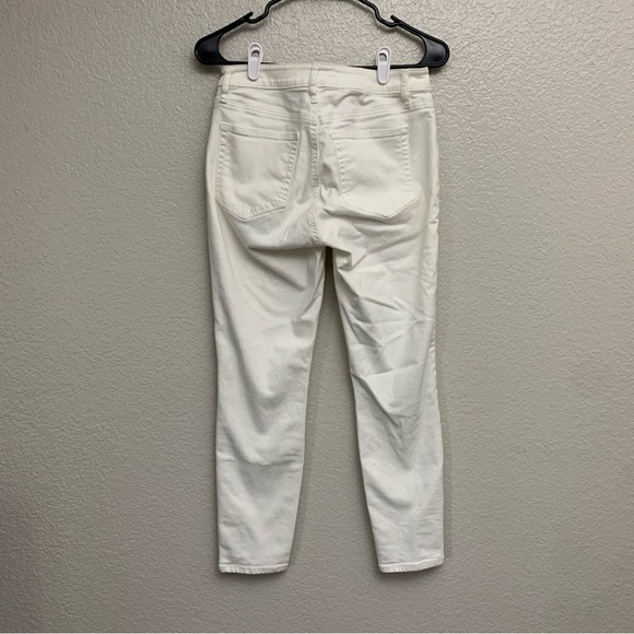 Loft Women’s White Mid Rise‎ Skinny Jeans with Button Ankle Cuffs ~Size 27 - Picture 2 of 5